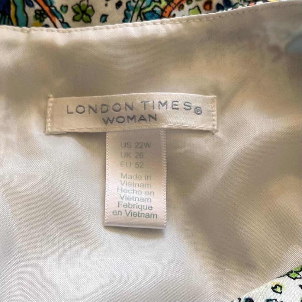 London Times Women's Sleeveless Round Neck Cotton Shift Dress  Size 22W - Picture 11 of 12